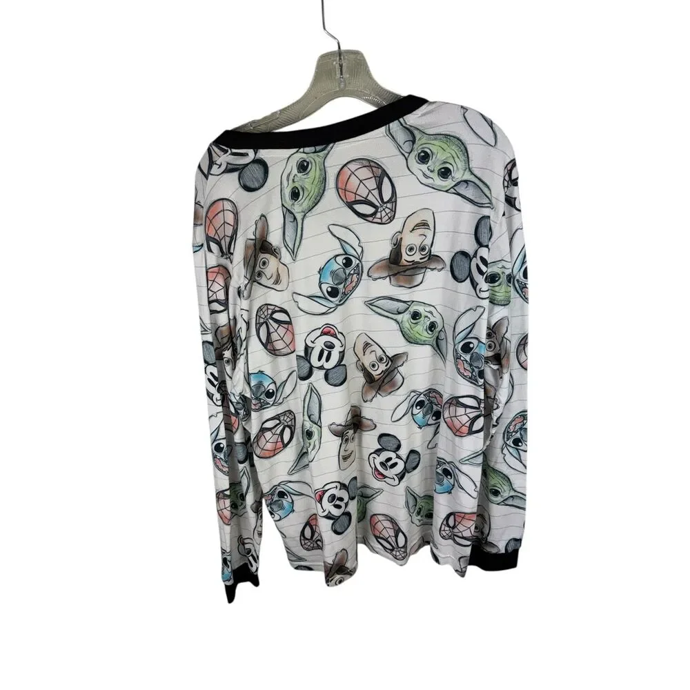 Disney 100 Character Mash Up Unisex Men’s Women’s Family Pajamas‎ Size XL
